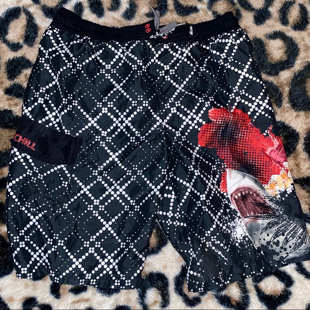 Boys Swim Trunks Bathing Suit Shorts Shark XL 14/16